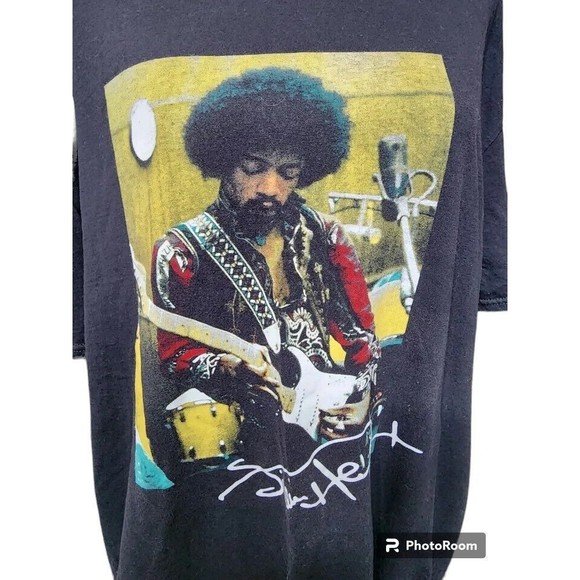 Jimi Hendrix Black T-shirt Size 2XL Retro Rock Band 60's Music - Picture 2 of 7